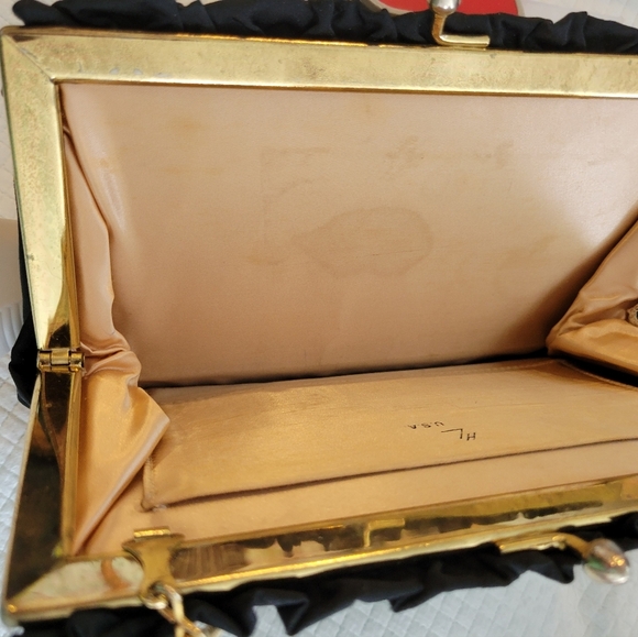 Vintage Black Evening Purse Harry Levine NY - Picture 5 of 7